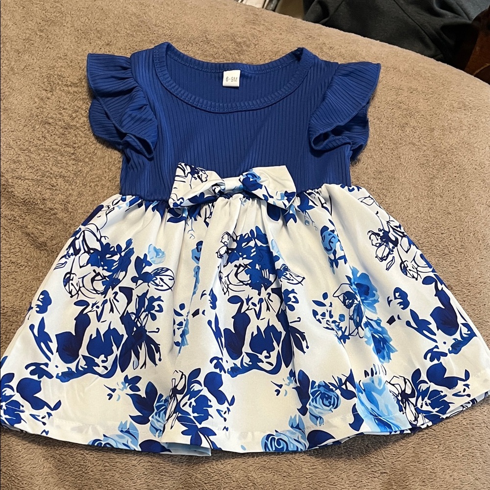 Blue Floral Kids Dress
